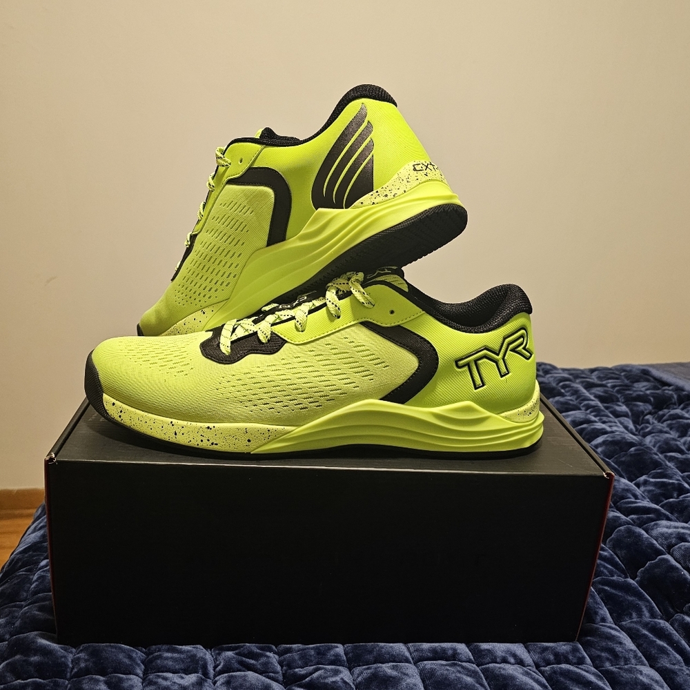 Shoes, TYR, CXT-1, Cross training, men's size 12, women's 13, Attack Yellow